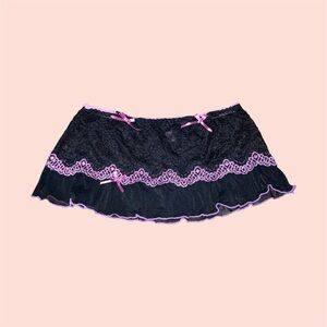 Black Lace Skirt Thong